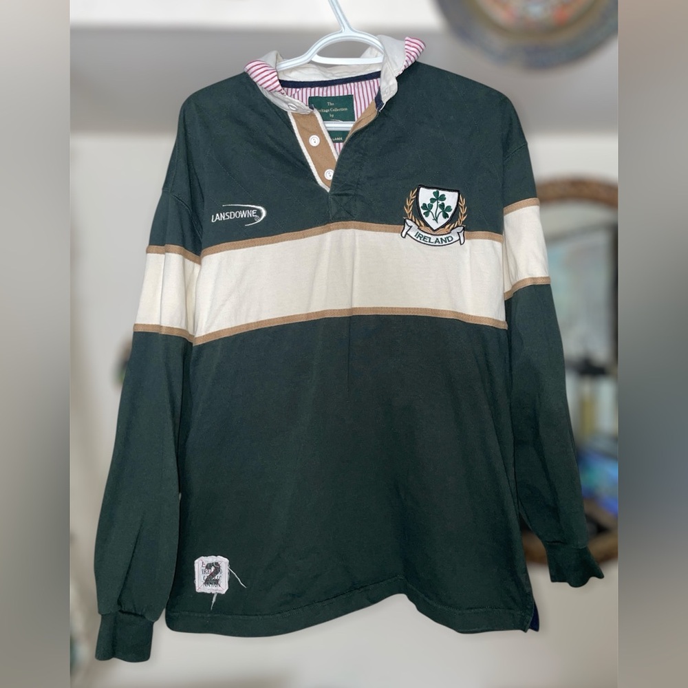 Heritage Collection by Lansdowne Rugby Shirt Mens L Heavyweight Long Sleeve